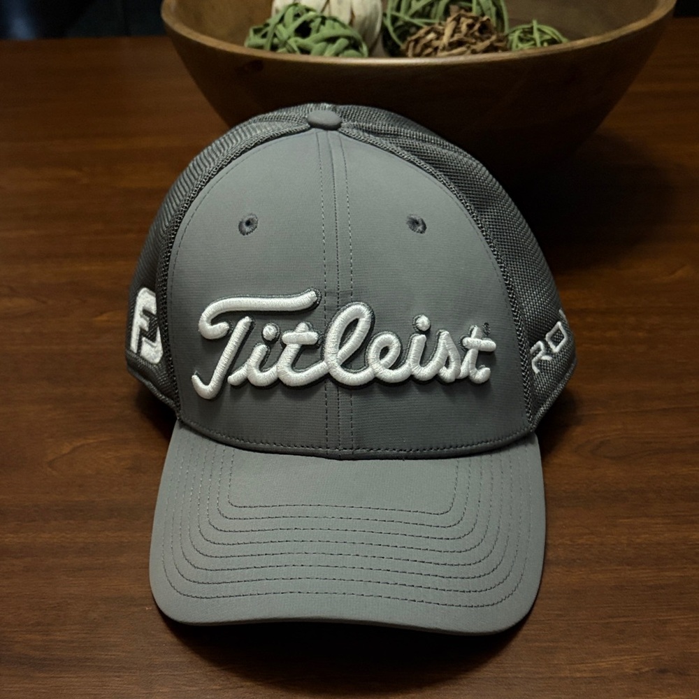 Titleist Gray Trucker Cap with White Raised Logo FH Pro V